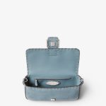 FENDI Baguette® Mercury blue nubuck leather Selleria bag with 612 hand-sewn topstitches - Image 2